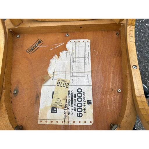 Vintage baumann chair reupholstered in flamingo, 1950