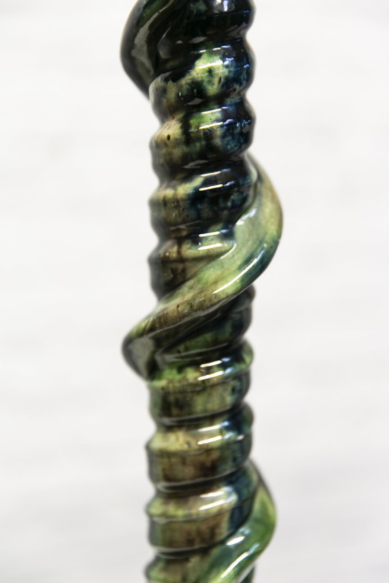 Image 1 of Bougeoir vintage barbotine serpent