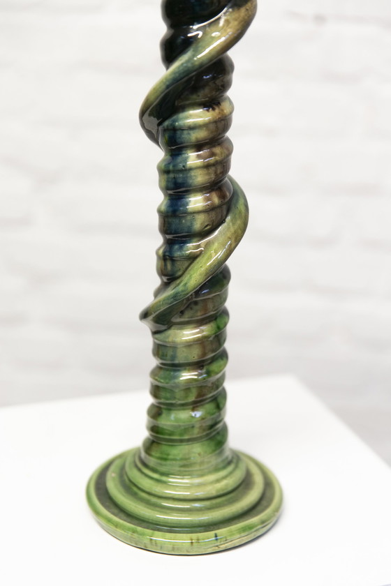 Image 1 of Bougeoir vintage barbotine serpent