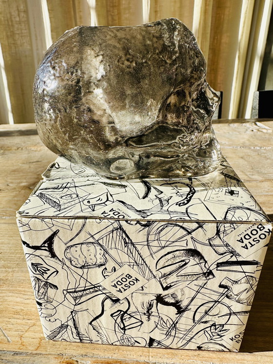 Image 1 of Kosta Boda Grey Philipp Plein Skull Kandelaar Met Glitters