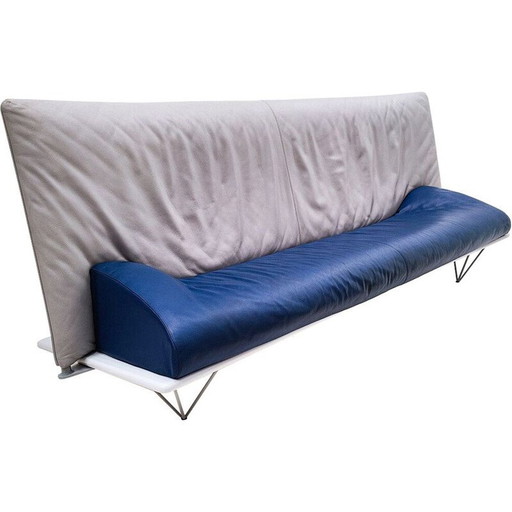 Vintage leather "Squash" sofa by Paolo Deganello for Driade, Italy 1980s