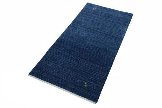 Image 1 of Gabbeh Loribaft annodato a mano – 145 x 72 cm - Blu 