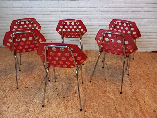 6x chaises Coquillage Pierre Guariche