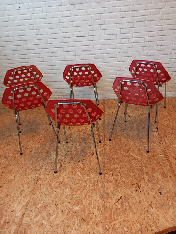 Image 1 of 6x chaises Coquillage Pierre Guariche