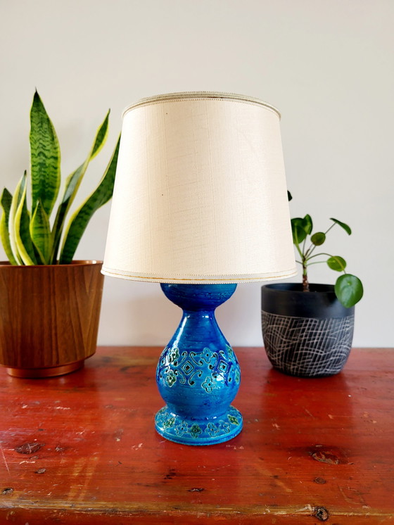 Image 1 of Rimini blue table lamp ceramics, Aldo Londi for Bitossi, 1960s Italy