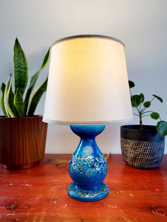 Image 1 of Rimini blue table lamp ceramics, Aldo Londi for Bitossi, 1960s Italy