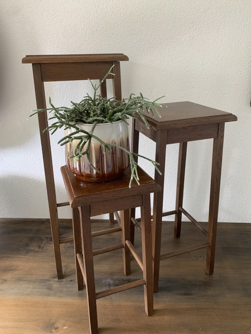 Vintage Set Pieces Of Three Plant Tables