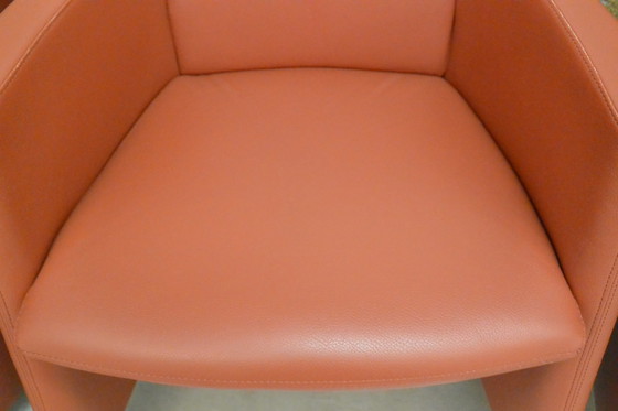 Image 1 of 4 Leolux Quantissimo leather dining chairs on wheels