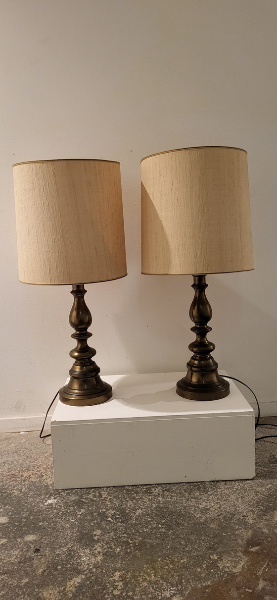 Image 1 of Two Stiffel Style Lamps Hollywood Regency