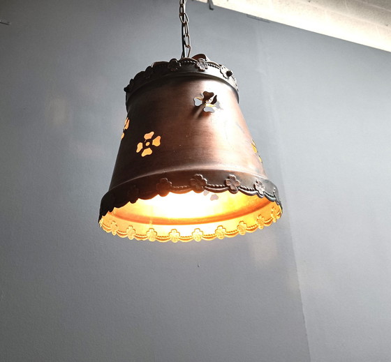 Image 1 of Brutalist Copper Pendant Light, 1970S 