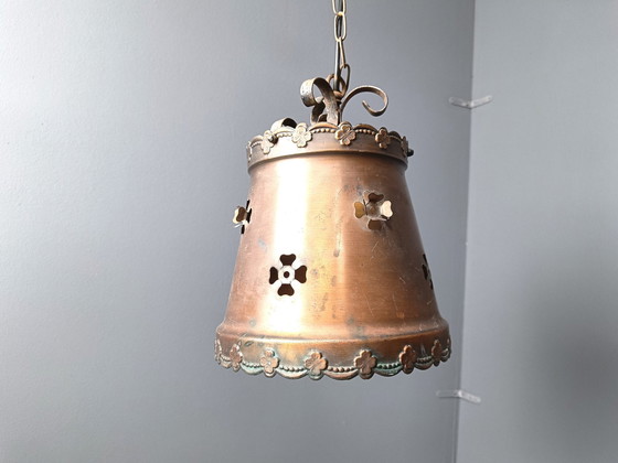 Image 1 of Brutalist Copper Pendant Light, 1970S 