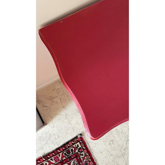 Image 1 of Vintage raspberry wood chest of drawers