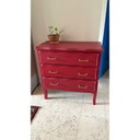 Vintage raspberry wood chest of drawers