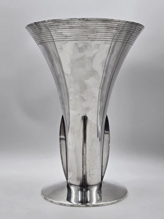 Image 1 of Rare Large Wfm Art Deco Vase, Silver-plated