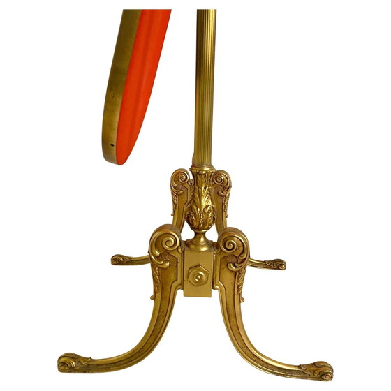 Image 1 of 1X Baroque Beveled A Brass Floor Mirror, Italy 1950S