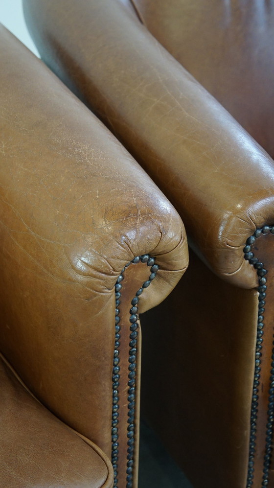 Image 1 of 2 X Beef Leather Club Chair