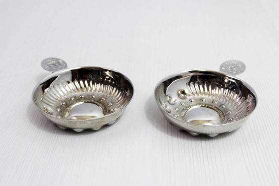 Image 1 of 2x Tastevins MEURSAULT silver metal 1960