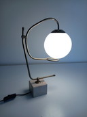 Large Vintage Table Lamp - Marble Base - Brass - 1970