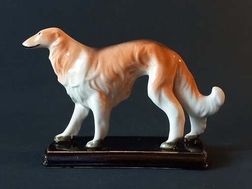 Borzoi Dog Vintage Porcelain