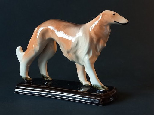 Borzoi Dog Vintage Porcelain