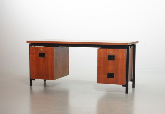 Image 1 of Bureau Cees Braakman EU02 Japanese Serie en bois de teck et acier noir pour Pastoe. Pays-Bas, années 1960.