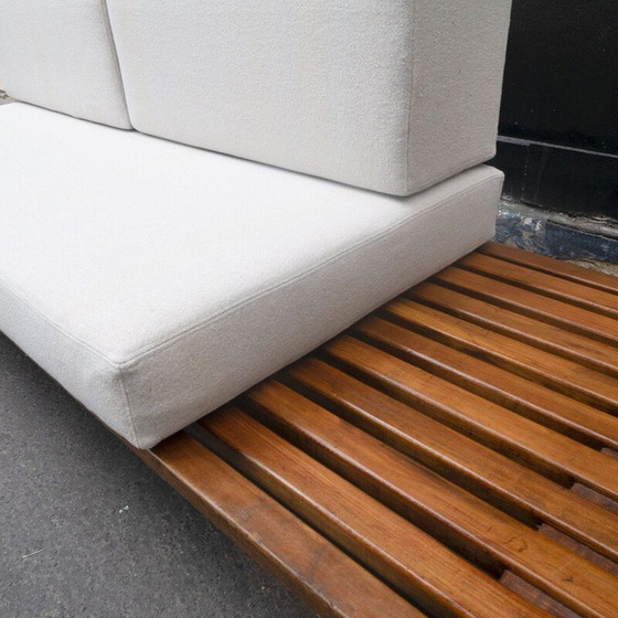 Image 1 of Vintage Cansado bench in mahogany and metal by Charlotte Perriand for Steph Simon, 1950s