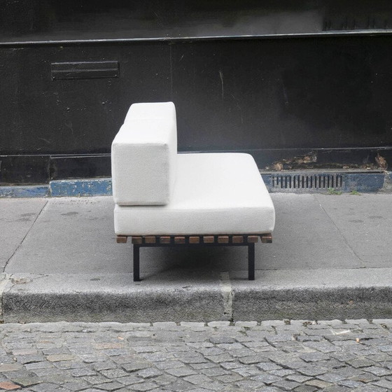Image 1 of Vintage Cansado bench in mahogany and metal by Charlotte Perriand for Steph Simon, 1950s