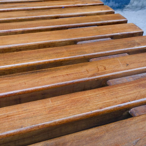 Image 1 of Vintage Cansado bench in mahogany and metal by Charlotte Perriand for Steph Simon, 1950s