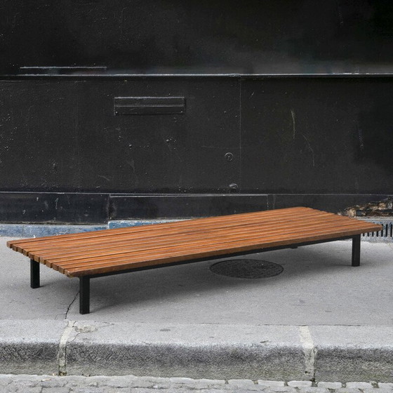 Image 1 of Vintage Cansado bench in mahogany and metal by Charlotte Perriand for Steph Simon, 1950s