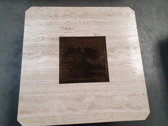 Image 1 of Vintage Georges Mathias travertine coffee table