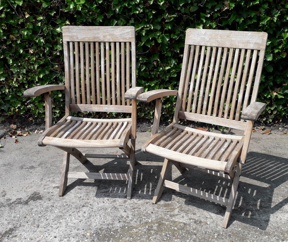 Image 1 of 2 Select Garden teak bistro chairs, folding