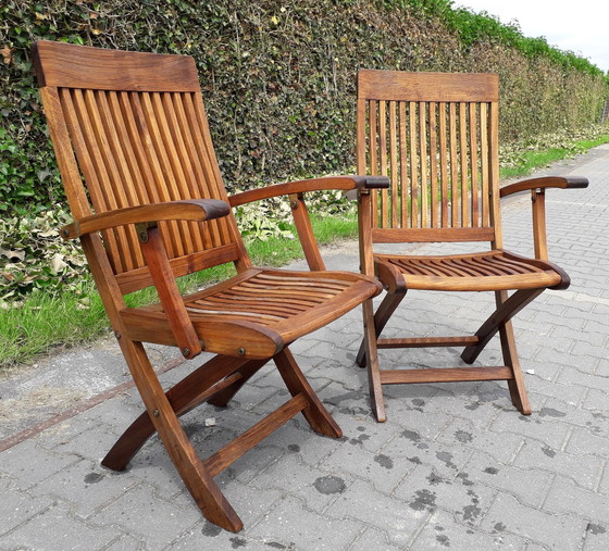 Image 1 of 2 Select Garden teak bistro chairs, folding