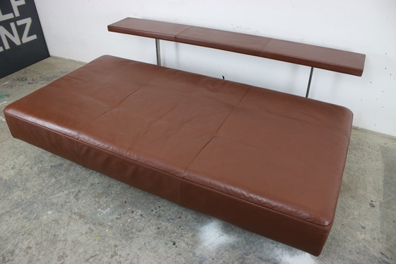 Image 1 of Rolf Benz Dono Couch Two-Seater Brown Leather Sofa Extendable Lounger