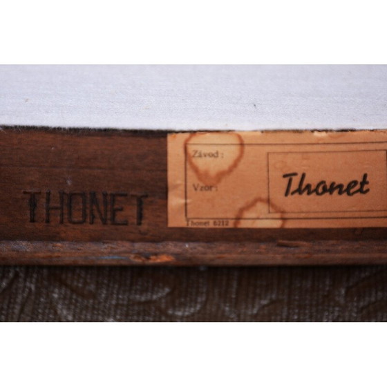 Image 1 of Set of 4 vintage Art Deco chairs in beechwood and walnut by Thonet, Czechia 1930s