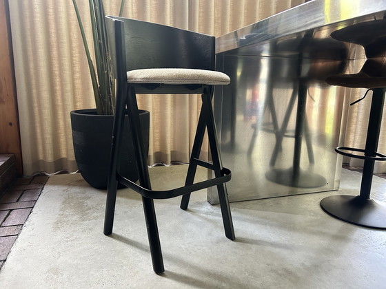 Image 1 of 2x Banne Twigs bar stool black stone