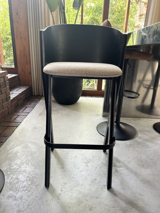 Image 1 of 2x Banne Twigs bar stool black stone