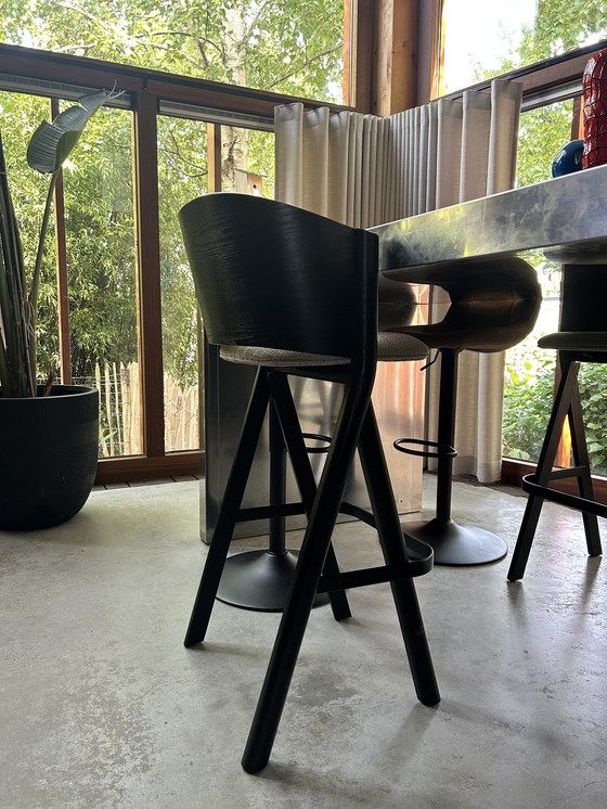 Image 1 of 2x Banne Twigs bar stool black stone