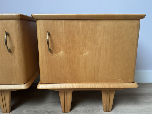 2x Mid - Century Walnut Nightstands.