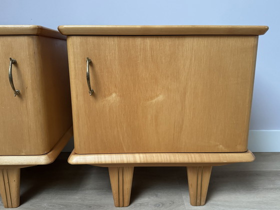 Image 1 of 2x Mid - Century Walnut Nightstands.