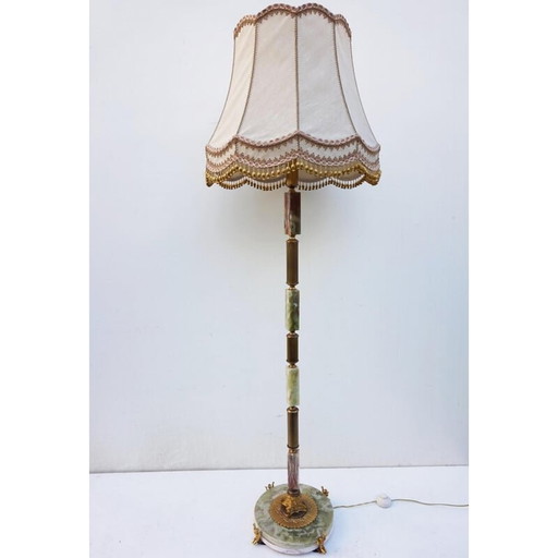 Vintage floor lamp in onyx marble and gold, Italy 1960