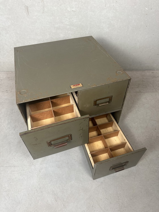 Image 1 of 2X Vintage Industrial Drawer Cabinet