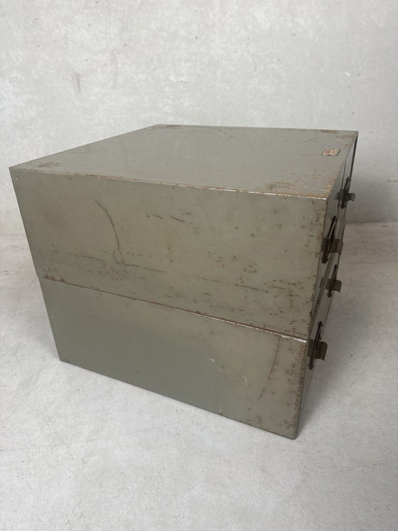 Image 1 of 2X Vintage Industrial Drawer Cabinet