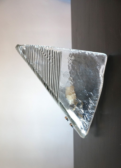 Vetri Murano Ice Glass Wall Lamp, 1970