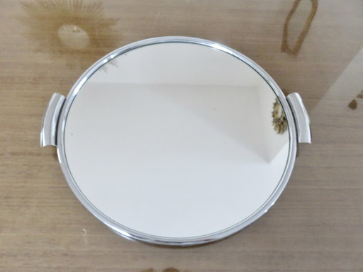 Chrome-plated Brass Mirror Tray, France, 1950