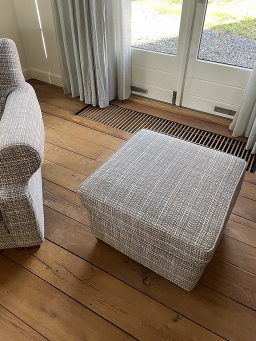 Linteloo Armchair and Hocker (Reupholstered)