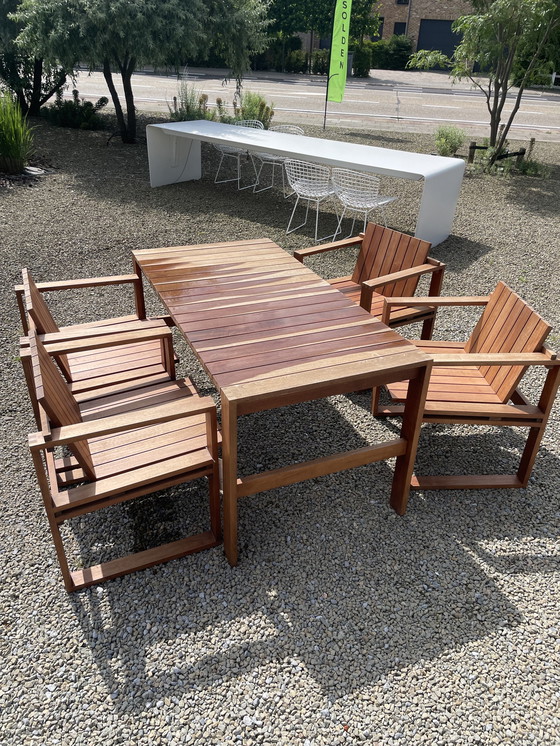 Image 1 of 4x Carl Hansen Son BK10 Chair Bodil Kjaer + 1x Carl Hansen Son BK15 Dining Table Bodil Kjaer