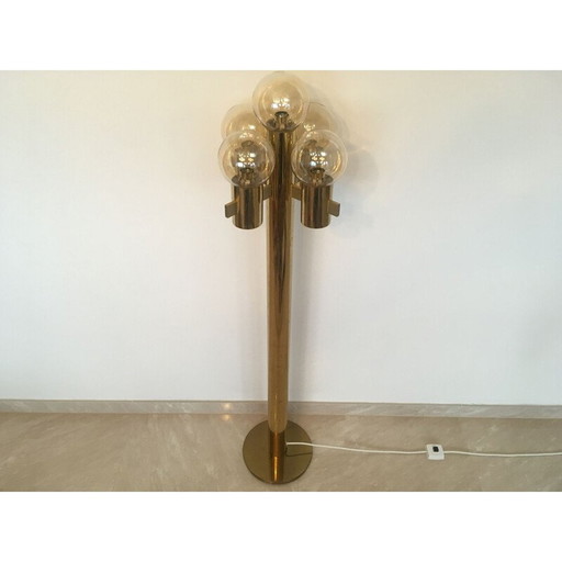 Vintage brass floor lamp by Gaetano Sciolari, Italy, 1970s