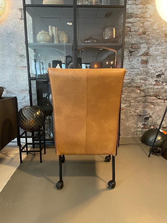 Image 1 of Sillas de comedor de cuero Freek XL Granada Cognac Juego de 6