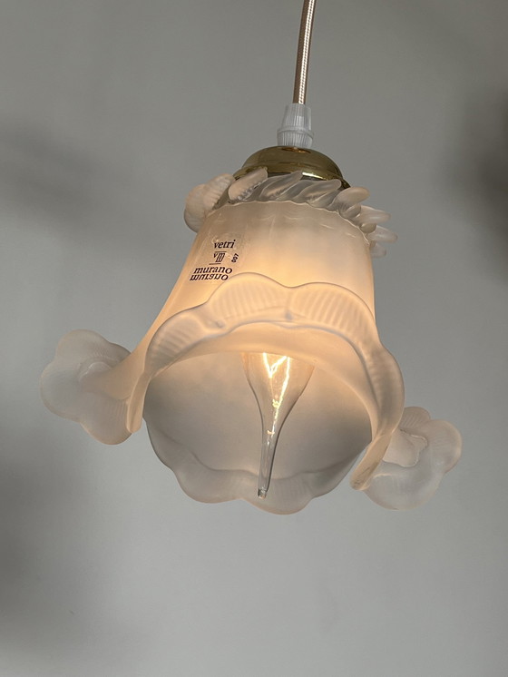 Image 1 of 4 Mini Lampadari a Sospensione in Vetro Soffiato Vintage!