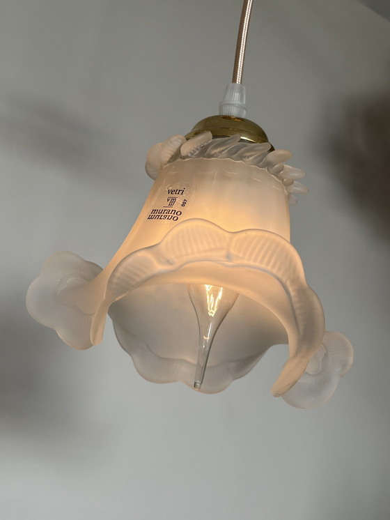 Image 1 of 4 Mini Lampadari a Sospensione in Vetro Soffiato Vintage!